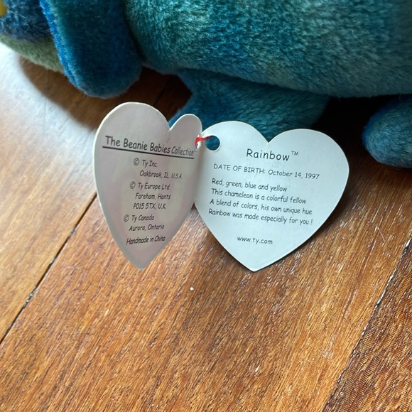 Ty Beanie Baby Rainbow Blue Green Iguana - 1997 - Picture 5 of 5